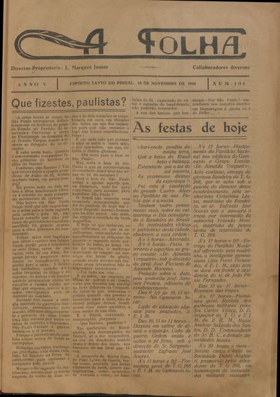 Capa de um dos jornais.