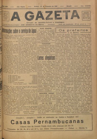 Capa de um dos jornais.