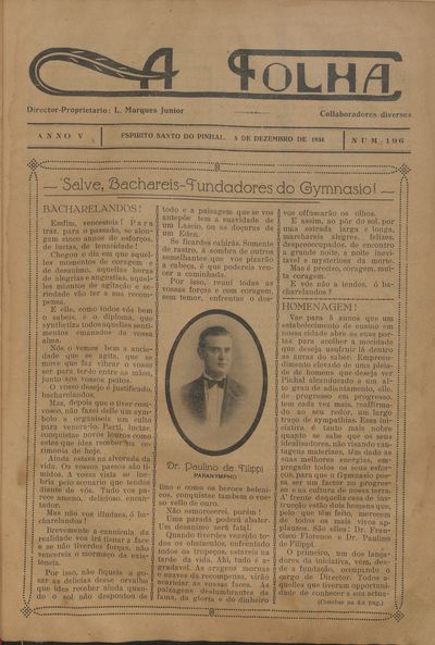 Capa de um dos jornais.