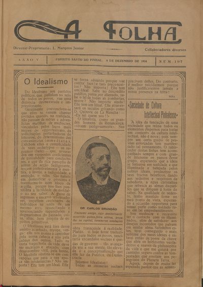 Capa de um dos jornais.