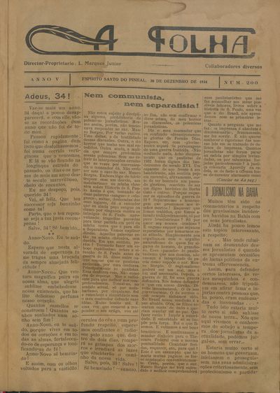 Capa de um dos jornais.