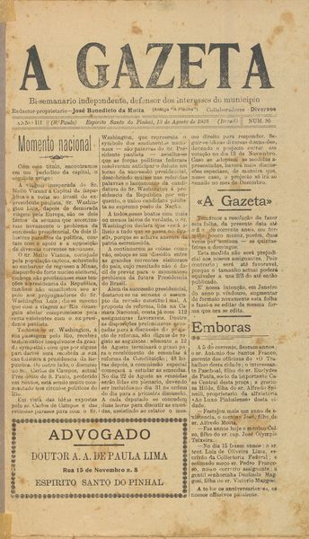 Capa de um dos jornais.