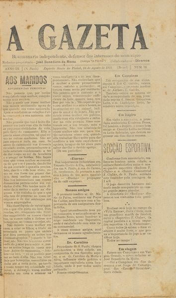 Capa de um dos jornais.