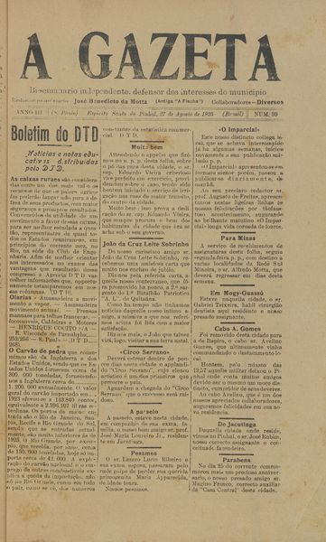 Capa de um dos jornais.