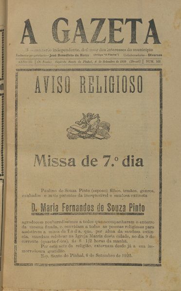 Capa de um dos jornais.