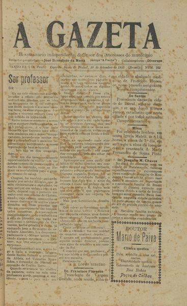 Capa de um dos jornais.
