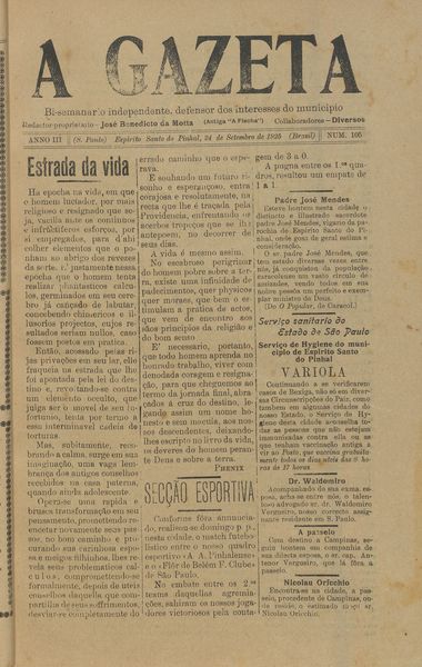 Capa de um dos jornais.