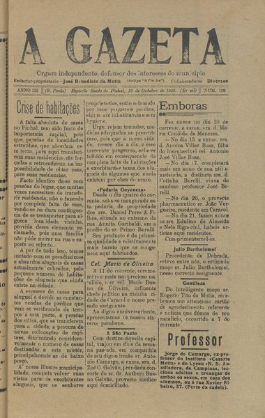 Capa de um dos jornais.