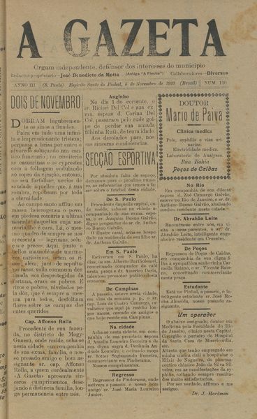 Capa de um dos jornais.