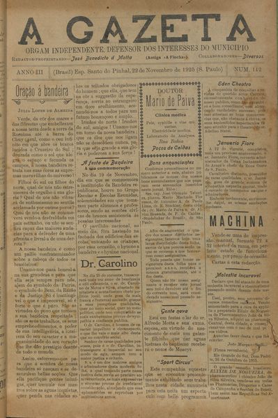 Capa de um dos jornais.