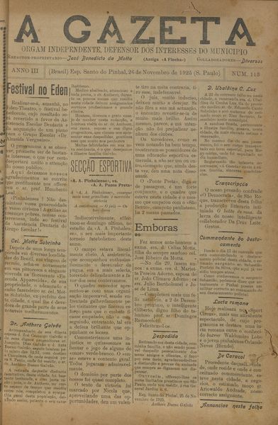 Capa de um dos jornais.