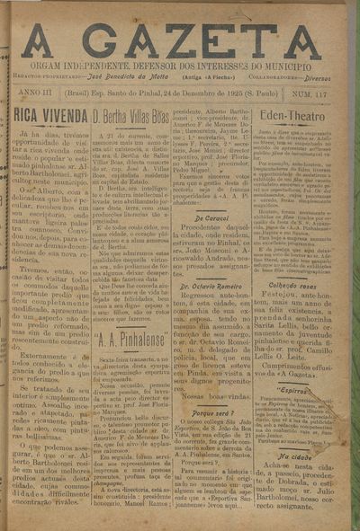Capa de um dos jornais.