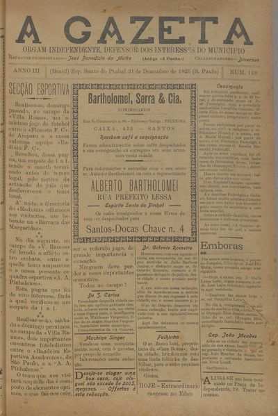 Capa de um dos jornais.