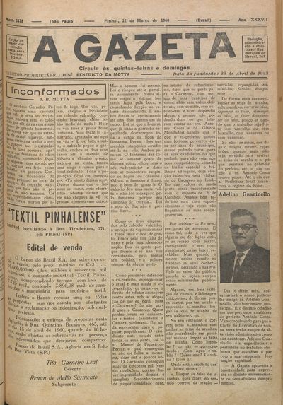 Capa de um dos jornais.