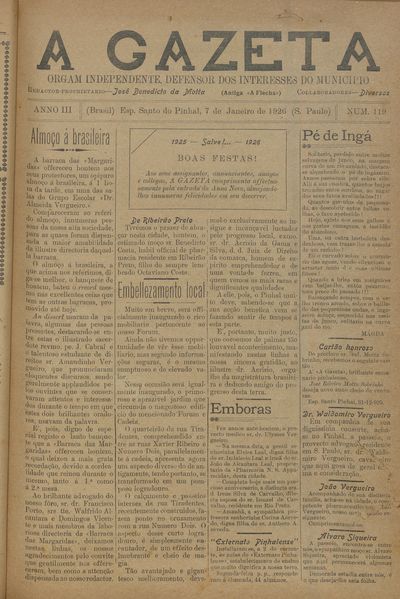 Capa de um dos jornais.