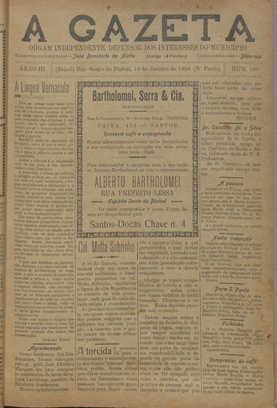 Capa de um dos jornais.