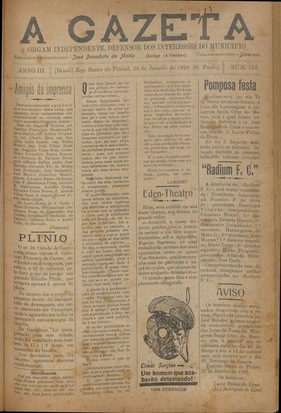 Capa de um dos jornais.