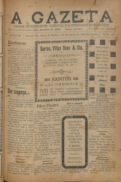 Capa de um dos jornais.