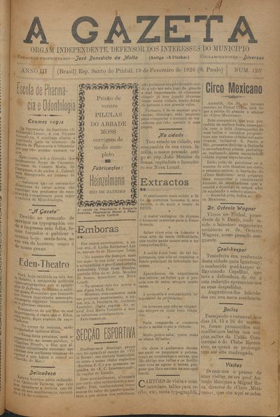 Capa de um dos jornais.