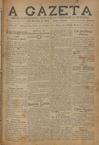 Capa de um dos jornais.