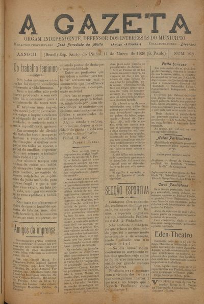 Capa de um dos jornais.