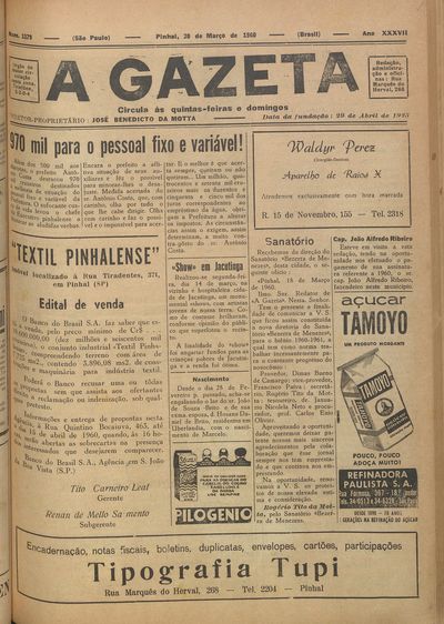 Capa de um dos jornais.