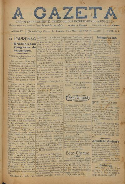Capa de um dos jornais.