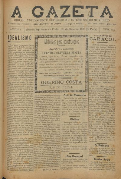 Capa de um dos jornais.