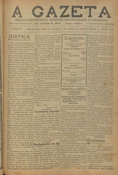 Capa de um dos jornais.