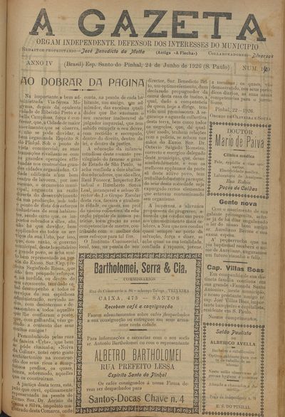 Capa de um dos jornais.