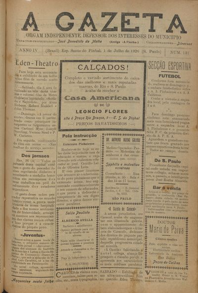 Capa de um dos jornais.