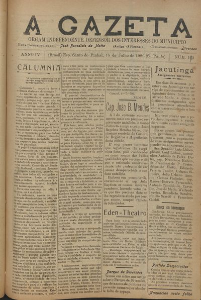 Capa de um dos jornais.