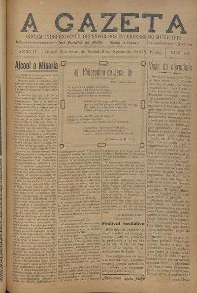 Capa de um dos jornais.