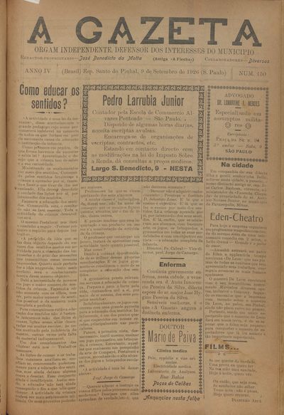 Capa de um dos jornais.