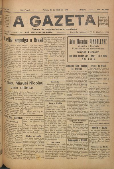 Capa de um dos jornais.