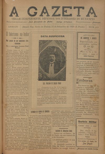 Capa de um dos jornais.