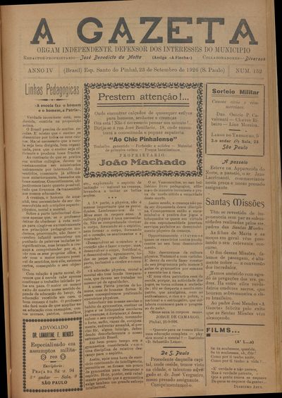 Capa de um dos jornais.