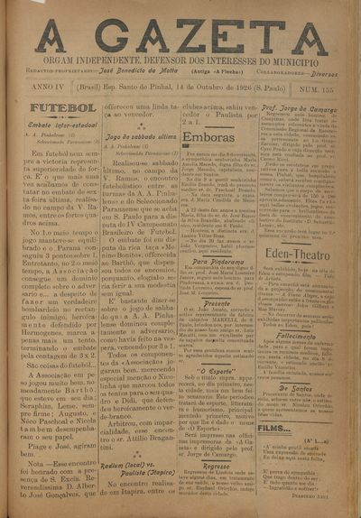 Capa de um dos jornais.