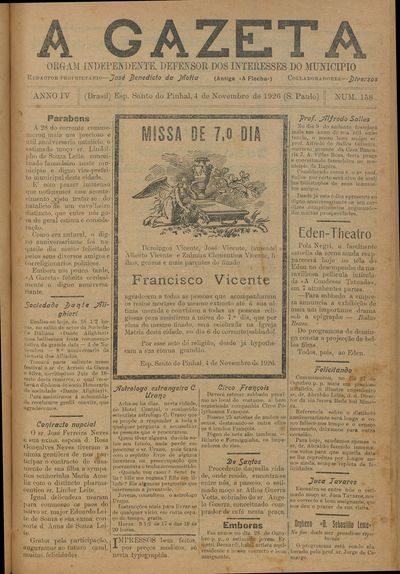 Capa de um dos jornais.