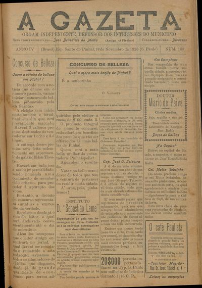 Capa de um dos jornais.