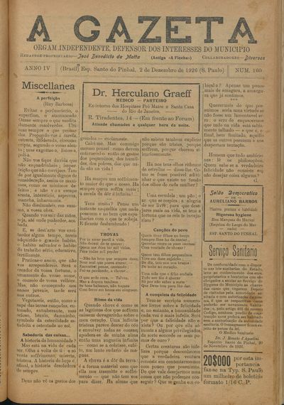 Capa de um dos jornais.