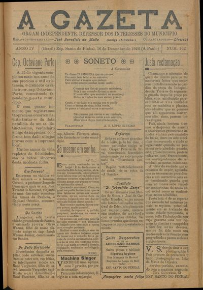 Capa de um dos jornais.