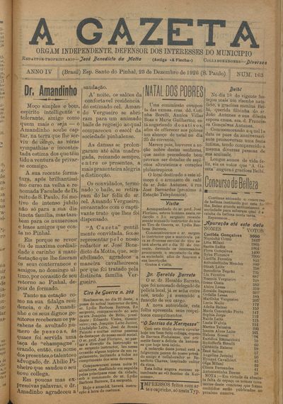 Capa de um dos jornais.