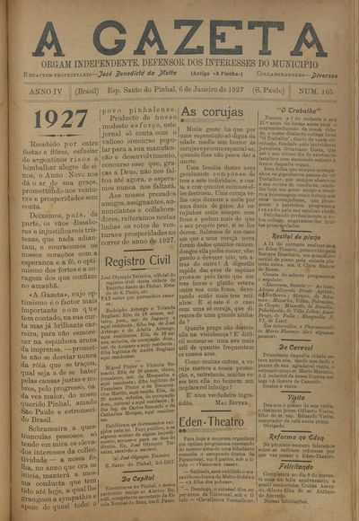 Capa de um dos jornais.