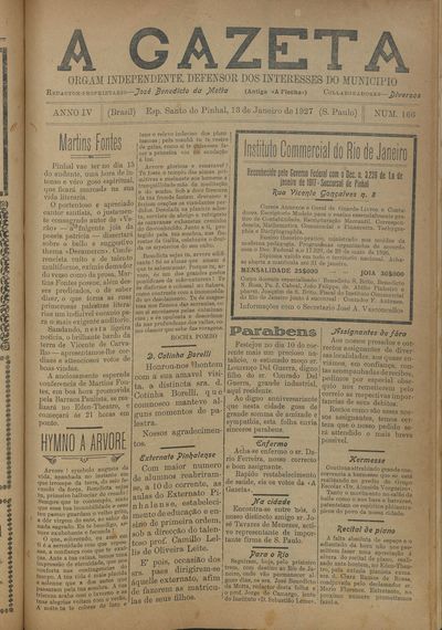 Capa de um dos jornais.