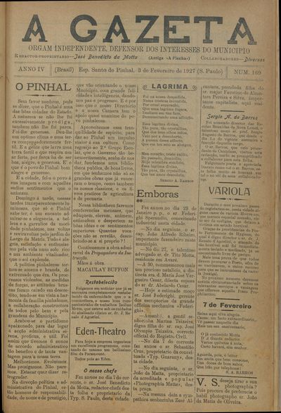 Capa de um dos jornais.