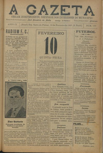 Capa de um dos jornais.
