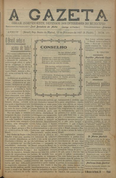 Capa de um dos jornais.