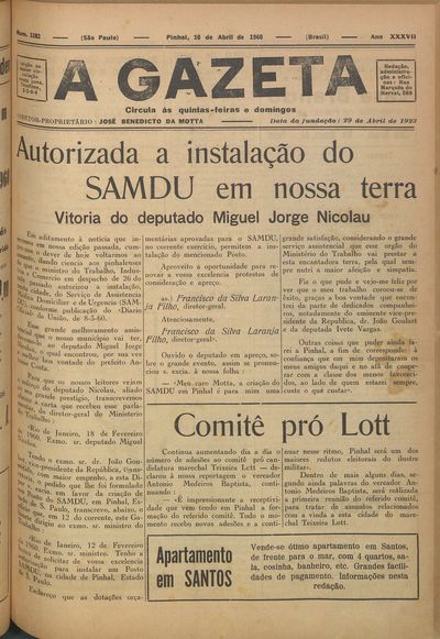 Capa de um dos jornais.
