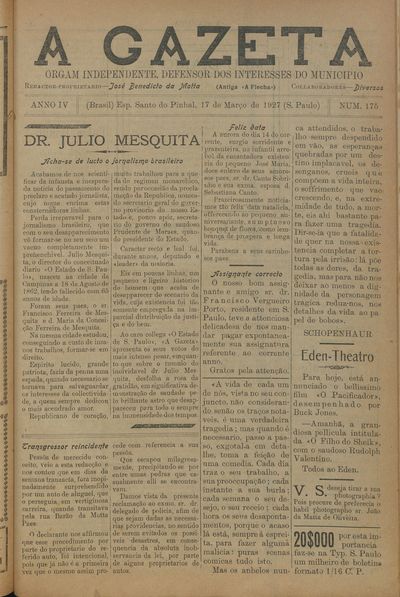 Capa de um dos jornais.